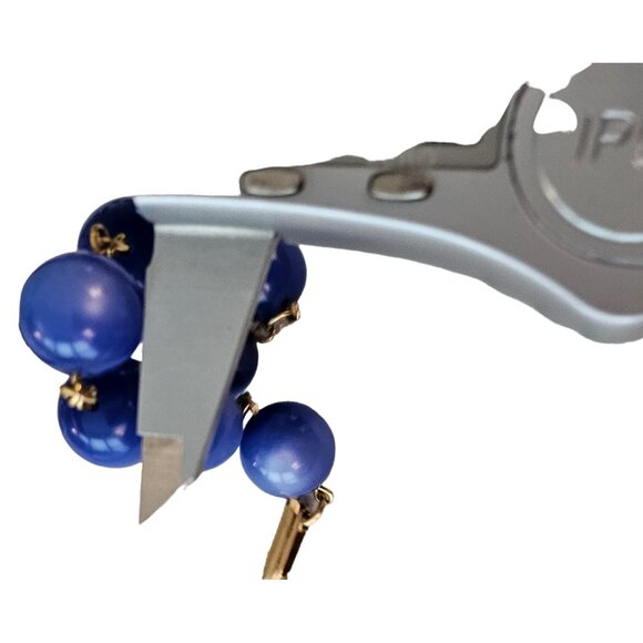 Gold Tone Vintage Round Lucite Moonstone Bead Bracelet 8" Long, L147 - Picture 5 of 7